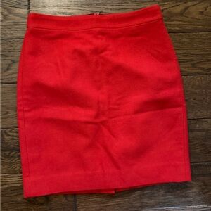 J. Crew Vibrant Red Pencil Skirt